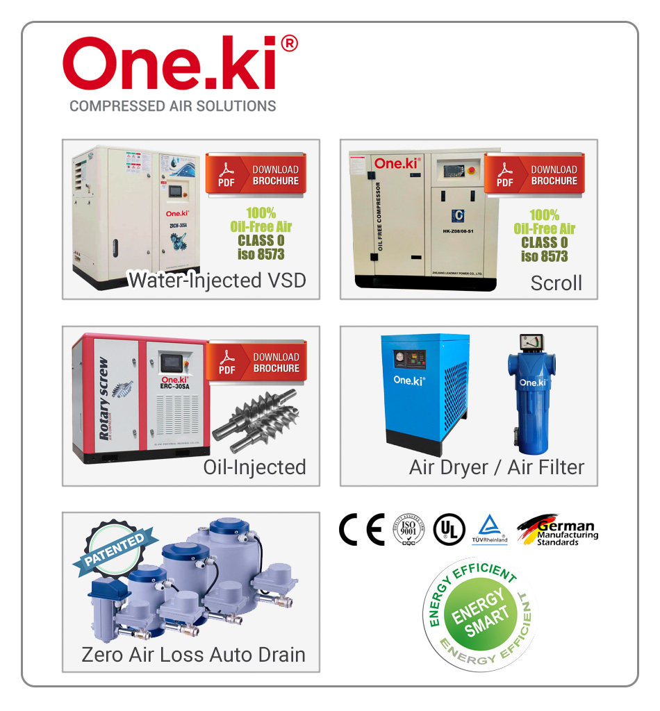 One.ki Air Compressors, Kobelco Air Compressors, Hitachi Air Compressors